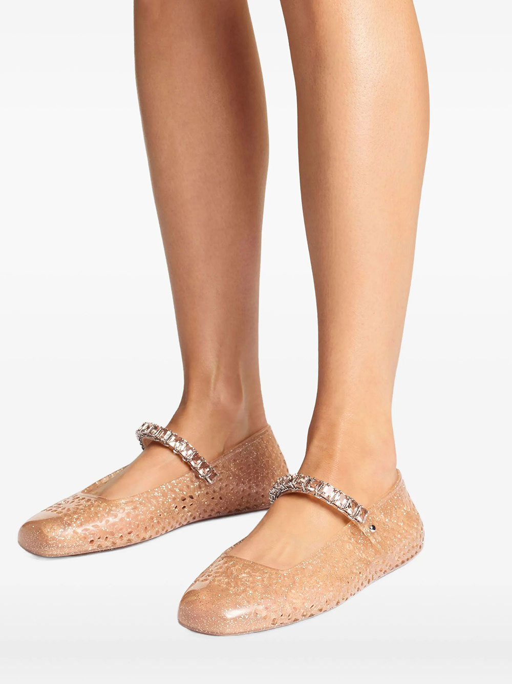 CLEAR JELLY BALLERINA FLATS WITH CRYSTAL EMBELLISHMENT THEJELLYNTXLIGHT (JIMMY CHOO / フラットシューズ ) | JIMMY CHOO (ジミー チュウ)(1)