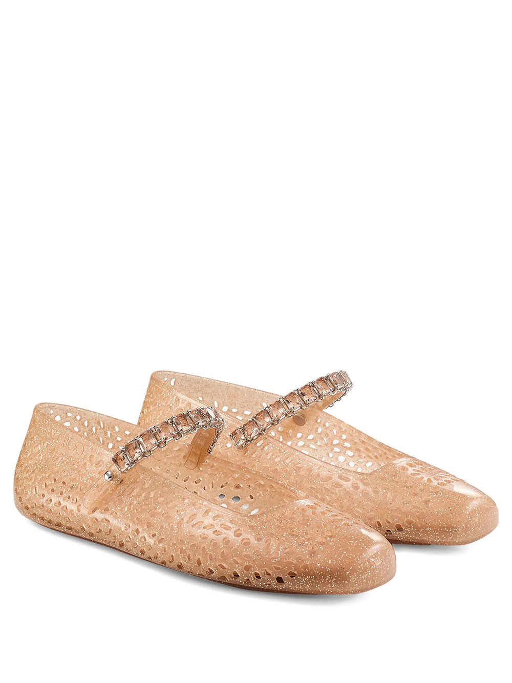 CLEAR JELLY BALLERINA FLATS WITH CRYSTAL EMBELLISHMENT THEJELLYNTXLIGHT (JIMMY CHOO / フラットシューズ ) | JIMMY CHOO (ジミー チュウ)(3)
