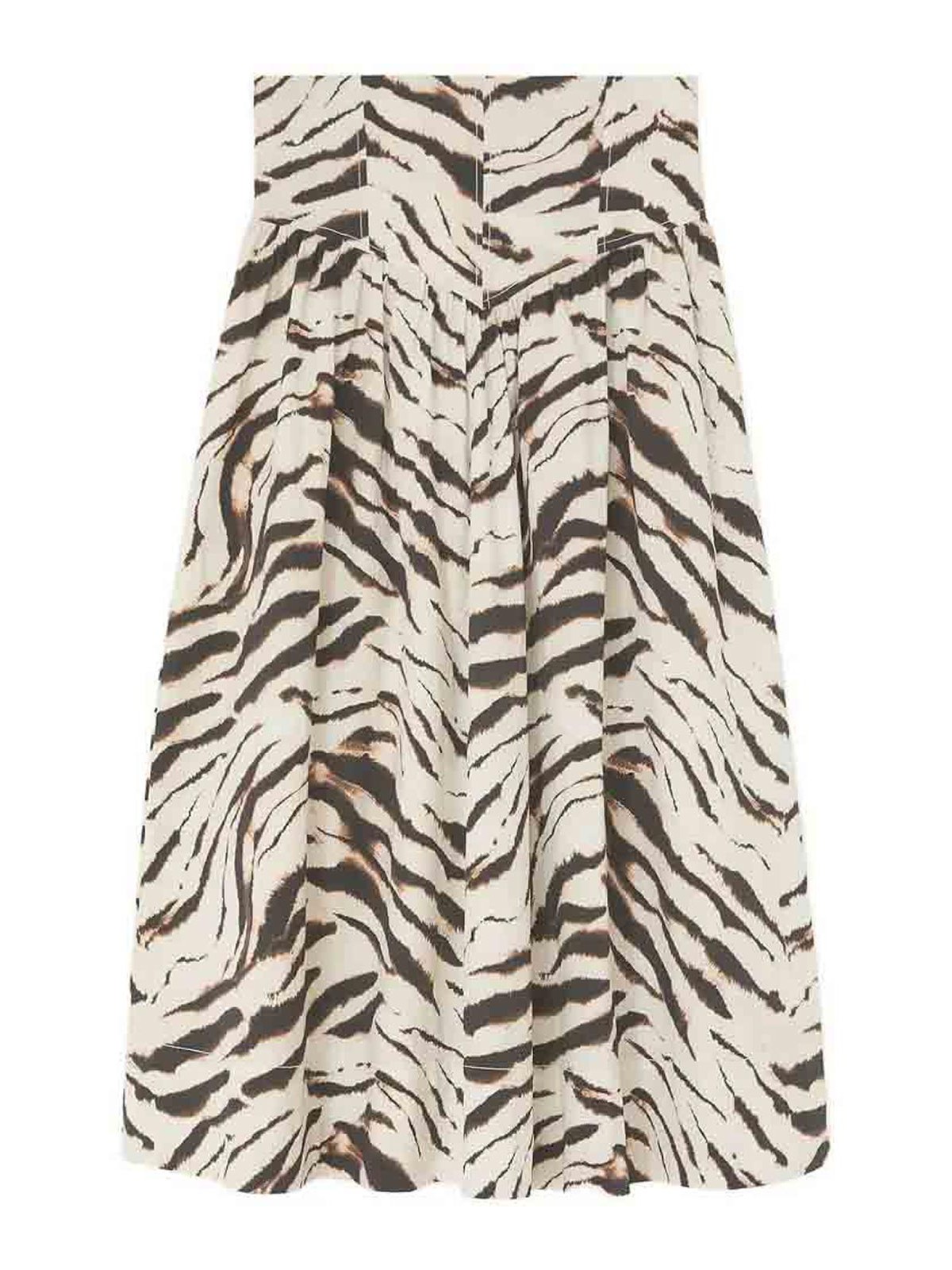 Printed Stretch Cotton Long Skirt Egret A1090288135 (GANNI / スカート ) | GANNI (ガニー)