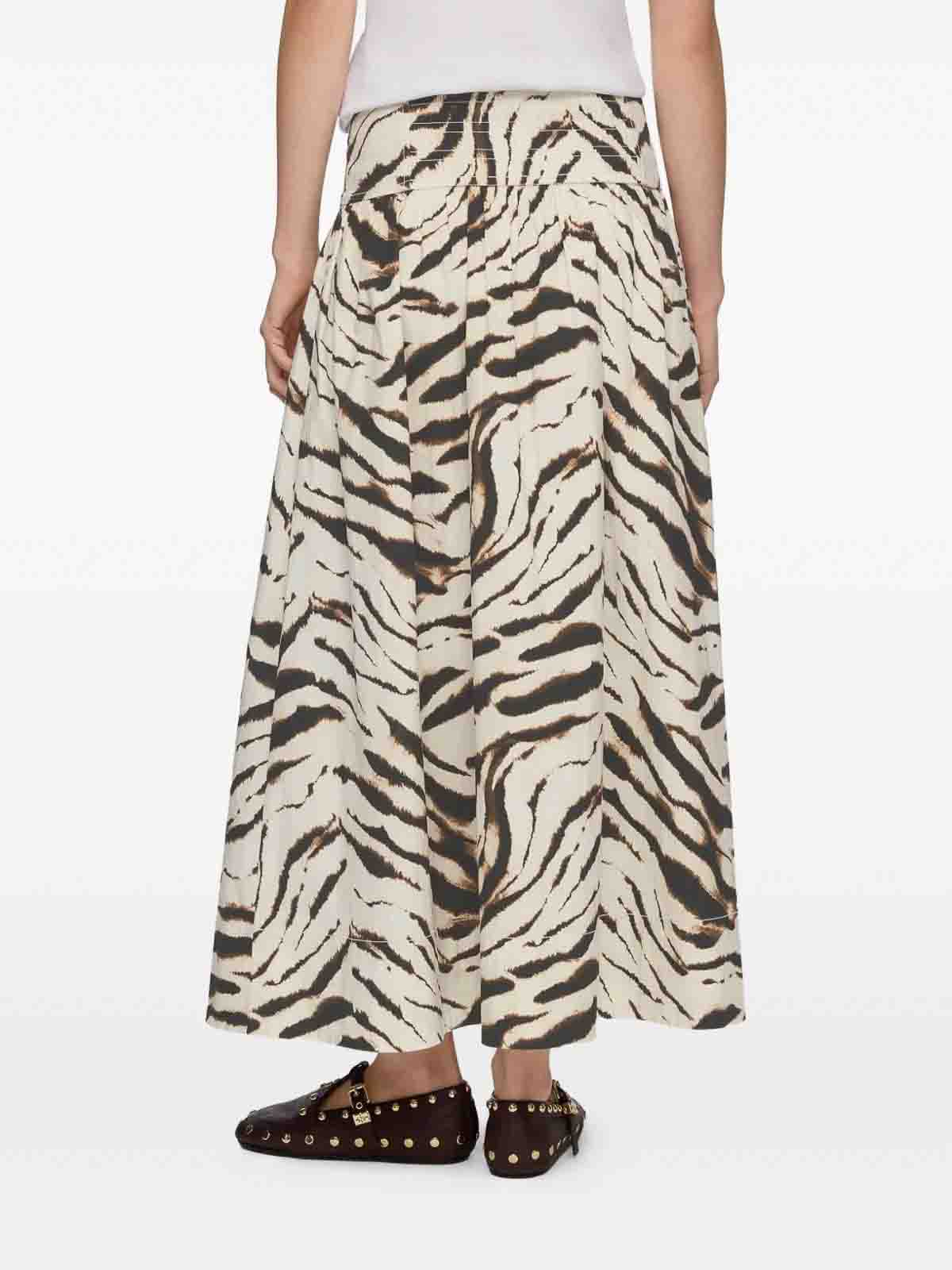 Printed Stretch Cotton Long Skirt Egret A1090288135 (GANNI / スカート ) | GANNI (ガニー)(2)