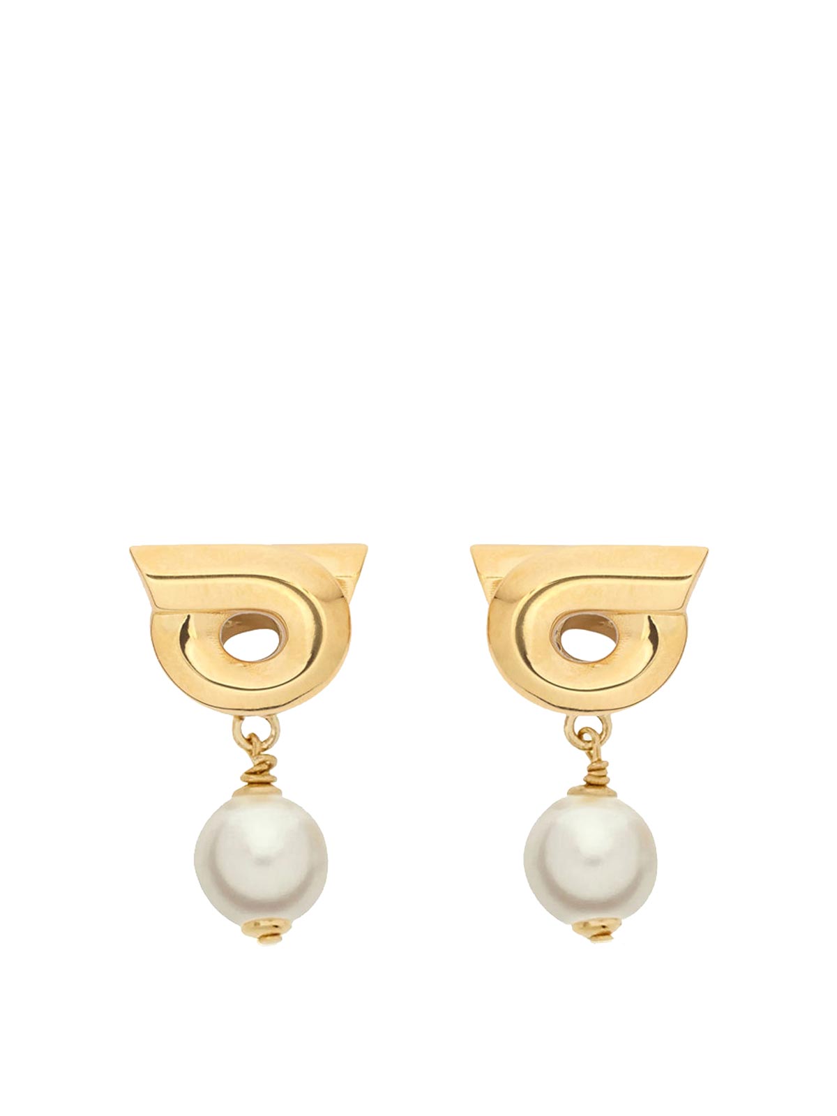 Gold Gancini Pearl Earrings 776601760780 (FERRAGAMO / ピアス・イヤリング ) | FERRAGAMO (フェラガモ)