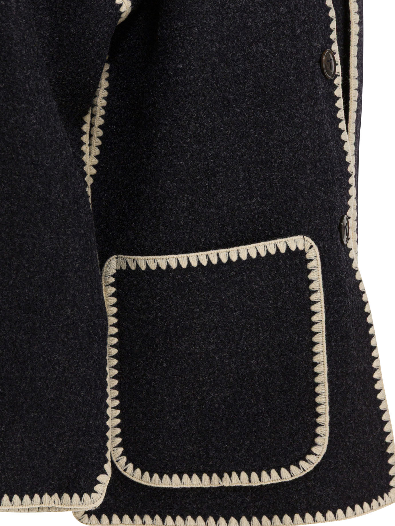 Short coat with attached scarf 244WRO918FB0292083DARK (TOTEME / カジュアルジャケット ) | TOTEME (トーテム)(3)